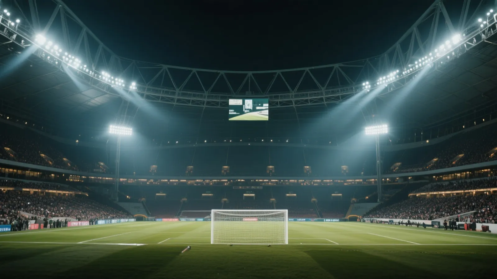 球场夜色与聚光灯